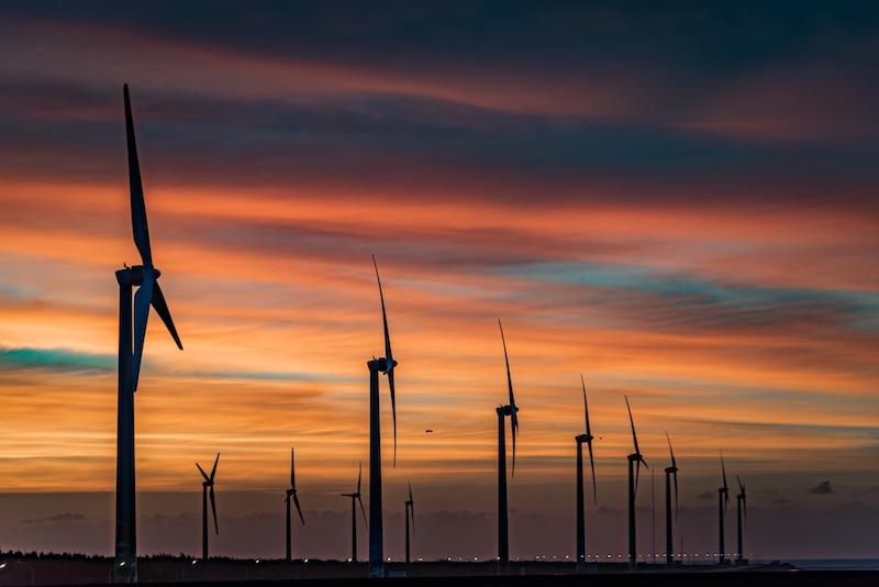 高美濕地夕陽景色